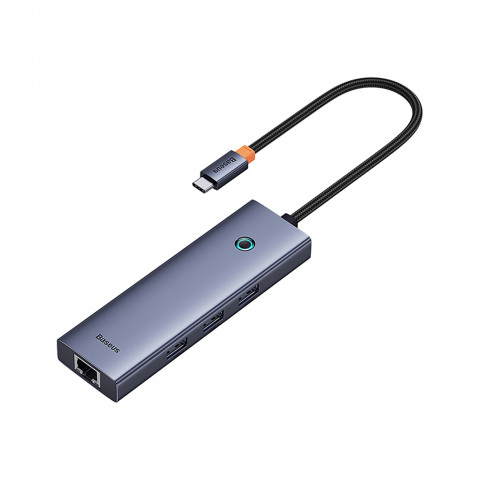 
4in1 šakotuvo adapteris USB-C USB-A RJ45 - pilkas
