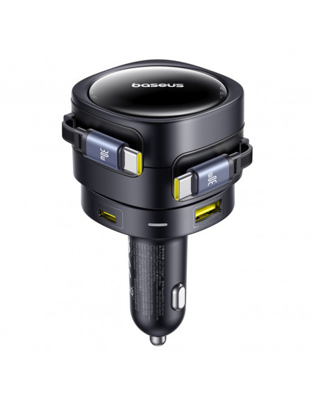 
Automobilinis įkroviklis su ištraukiamais laidais USB-C USB-A 90W
