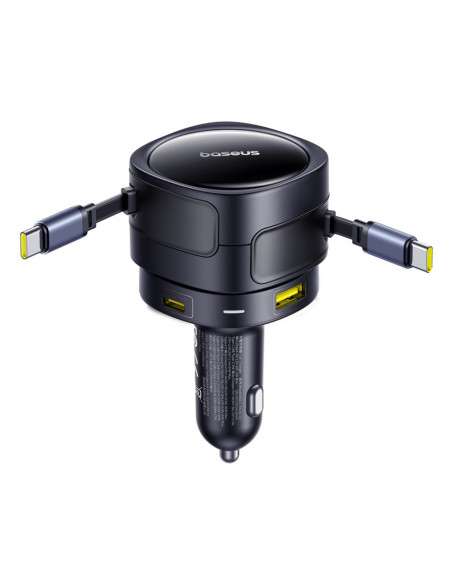 
Automobilinis įkroviklis su ištraukiamais laidais USB-C USB-A 90W
