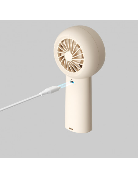 
Nešiojamas mini ventiliatorius su USB-C 4000mAh ventiliatoriumi – smėlio spalvos
