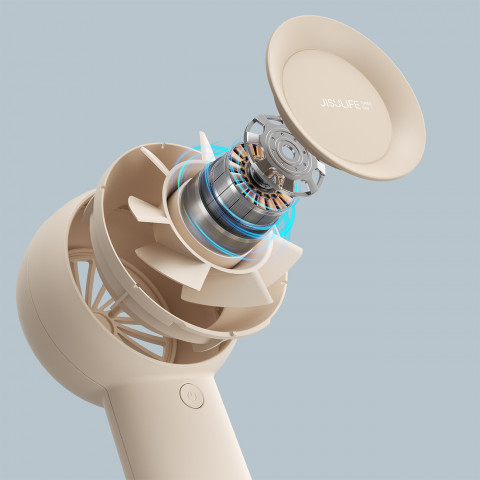 
Nešiojamas mini ventiliatorius su USB-C 4000mAh ventiliatoriumi – smėlio spalvos
