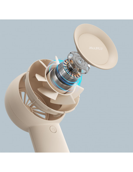 
Nešiojamas mini ventiliatorius su USB-C 4000mAh ventiliatoriumi – smėlio spalvos
