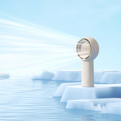 
Nešiojamas mini ventiliatorius su USB-C 4000mAh ventiliatoriumi – smėlio spalvos
