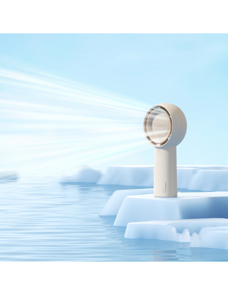 
Nešiojamas mini ventiliatorius su USB-C 4000mAh ventiliatoriumi – smėlio spalvos
