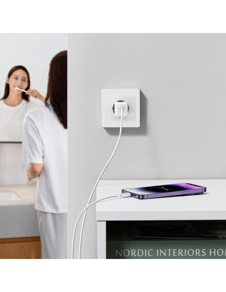 
GaN5 USB-C 30W mini sieninis įkroviklis – baltas
