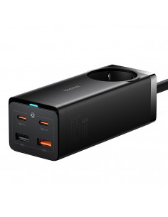 
GaN3 USB-C USB-A prailginimo įkrovimo stotelė, ES lizdas, su USB-C laidu, 100 W, 1 m
