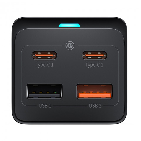 
GaN3 USB-C USB-A prailginimo įkrovimo stotelė, ES lizdas, su USB-C laidu, 100 W, 1 m
