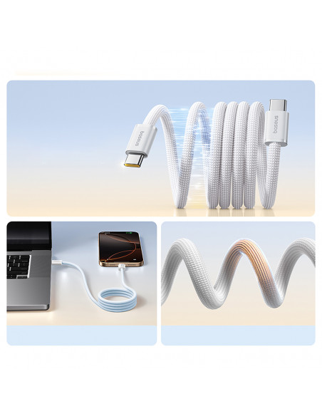 
USB-C 100W 1m pintas magnetinis kabelis – baltas
