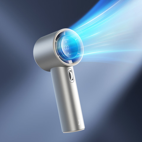 
Mini nešiojamas metalinis ventiliatorius su USB-C 5000mAh adapteriu - šviesiai rudas
