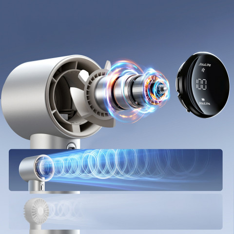 
Mini nešiojamas metalinis ventiliatorius su USB-C 5000mAh adapteriu - šviesiai rudas
