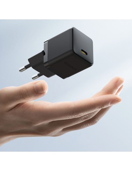 
„Palm“ 20 W USB-C sieninis įkroviklis – juodas
