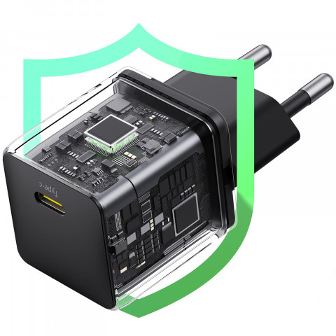 
„Palm“ 20 W USB-C sieninis įkroviklis – juodas
