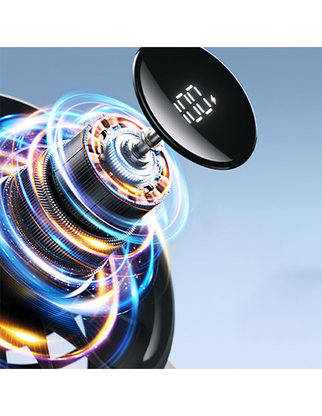 
Mini nešiojamas ventiliatorius USB-C 3600mAh - juodas
