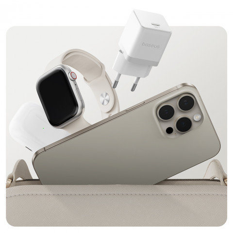 
„Palm“ 20 W USB-C sieninis įkroviklis – baltas
