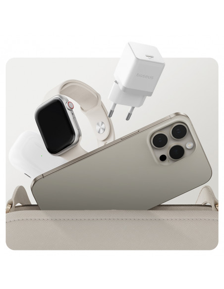 
„Palm“ 20 W USB-C sieninis įkroviklis – baltas
