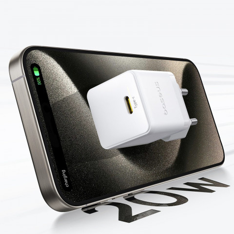 
„Palm“ 20 W USB-C sieninis įkroviklis – baltas
