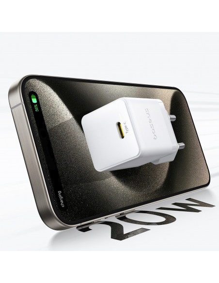 
„Palm“ 20 W USB-C sieninis įkroviklis – baltas
