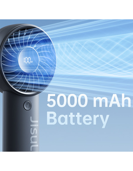 
Mini nešiojamas ventiliatorius USB-C 5000mAh - juodas

