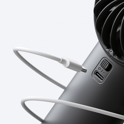 
Mini nešiojamas ventiliatorius USB-C 5000mAh - juodas
