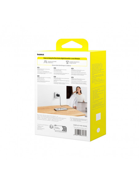 
„Palm“ 30 W USB-C sieninis įkroviklis – juodas
