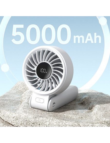 
Mini nešiojamas ventiliatorius USB-C 5000mAh - pilkas
