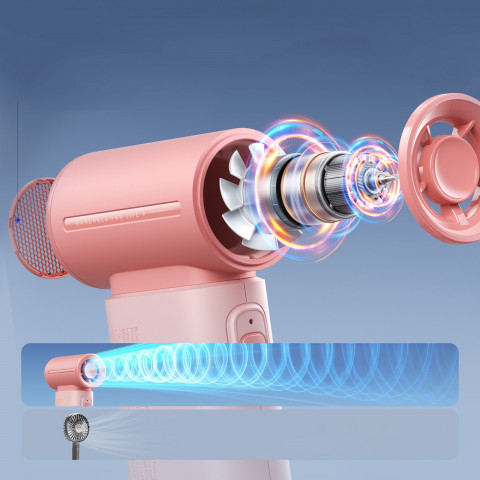 
Mini nešiojamas USB-C 5000mAh ventiliatorius – rožinis
