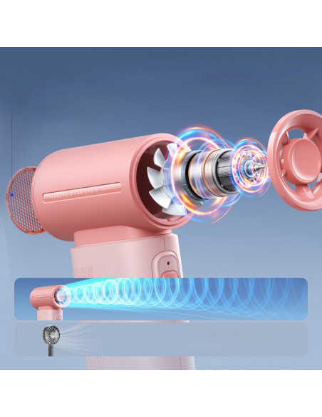 
Mini nešiojamas USB-C 5000mAh ventiliatorius – rožinis
