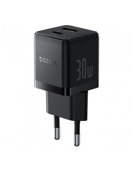 
„Palm“ 30 W USB-C USB-A sieninis įkroviklis – juodas
