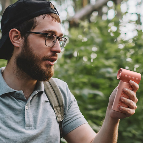 
Mini nešiojamas USB-C 5000mAh ventiliatorius – rožinis
