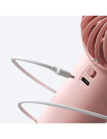 
Mini nešiojamas ventiliatorius USB-C 5000mAh - rožinis
