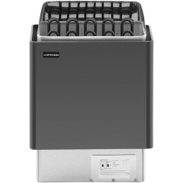 Elektrinė pirties krosnelė 9-13 m3 iki 110C 400 V 9 kW juoda ir sidabrinė