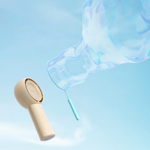 
Nešiojamas mini ventiliatorius su USB-C 4000mAh ventiliatoriumi – smėlio spalvos
