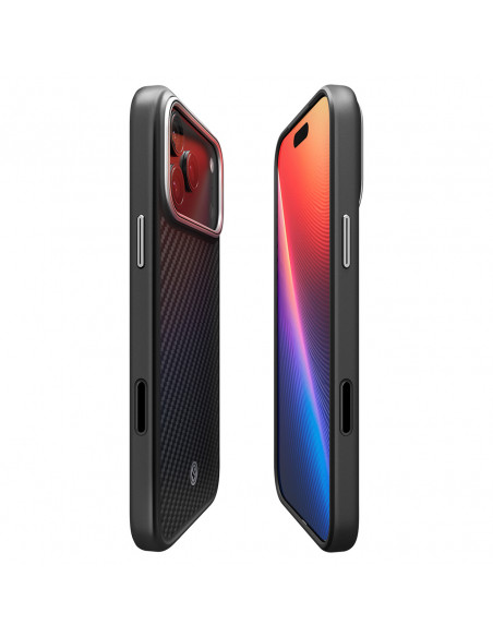 
„iPhone 17 Pro MagSafe“ dėklas – juodas ir sidabrinis
