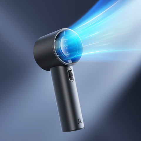 
Nešiojamas metalinis mini ventiliatorius su USB-C 5000mAh ventiliatoriumi – tamsiai pilkas
