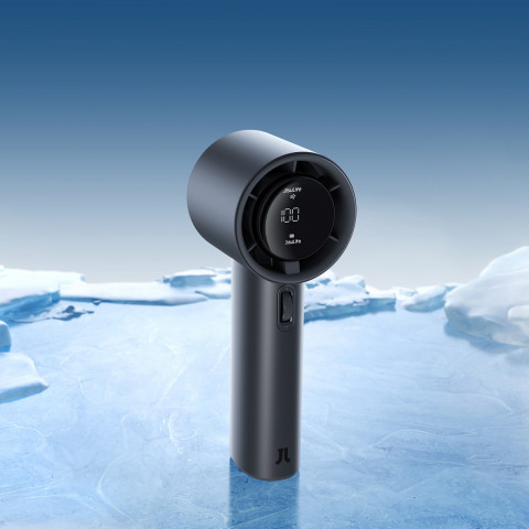 
Nešiojamas metalinis mini ventiliatorius su USB-C 5000mAh ventiliatoriumi – tamsiai pilkas
