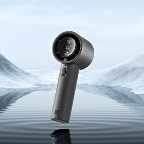 
Nešiojamas metalinis mini ventiliatorius su USB-C 5000mAh ventiliatoriumi – tamsiai pilkas
