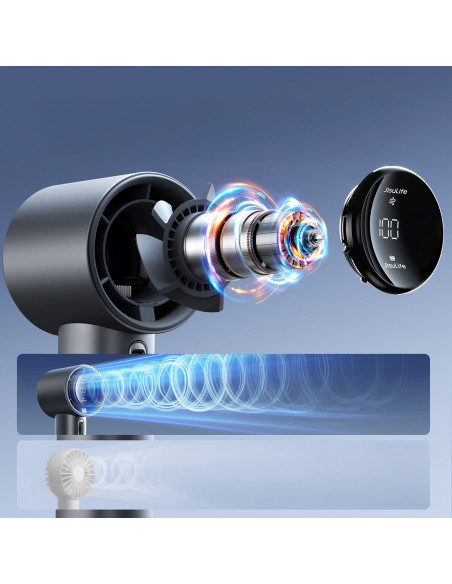 
Nešiojamas metalinis mini ventiliatorius su USB-C 5000mAh ventiliatoriumi – tamsiai pilkas
