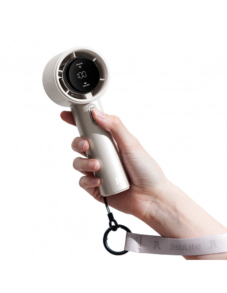 
Mini nešiojamas metalinis ventiliatorius su USB-C 5000mAh adapteriu - šviesiai rudas
