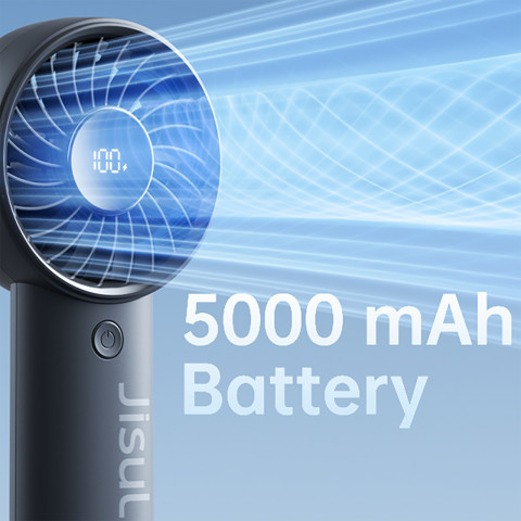 
Mini nešiojamas ventiliatorius USB-C 5000mAh - juodas
