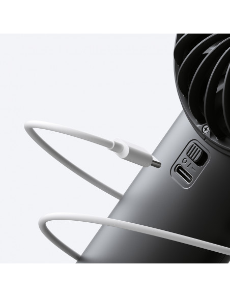 
Mini nešiojamas ventiliatorius USB-C 5000mAh - juodas

