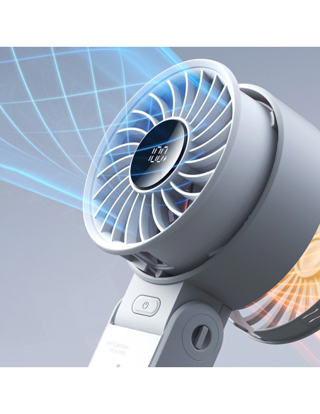 
Mini nešiojamas ventiliatorius USB-C 5000mAh - pilkas
