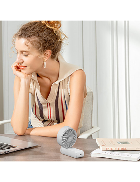 
Mini nešiojamas ventiliatorius USB-C 5000mAh - pilkas
