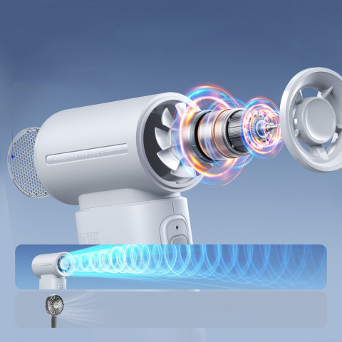 
Mini nešiojamas USB-C 5000mAh ventiliatorius – pilkas
