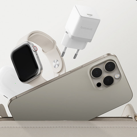 
„Palm 1C“ 20 W sieninis įkroviklis su 60 W 1 m USB-C laidu – baltas
