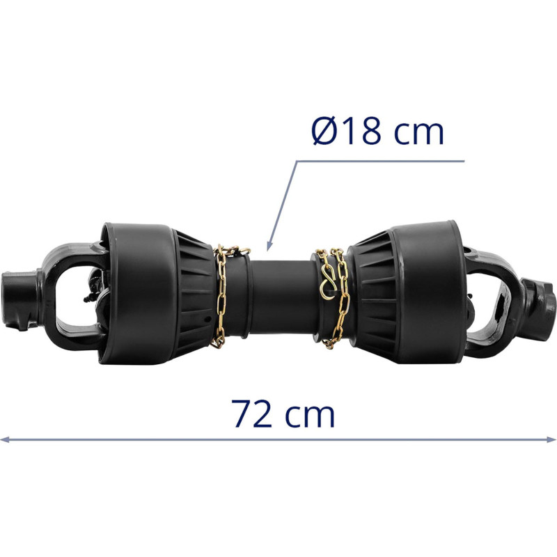 Kardaninis velenas šarnyrinis teleskopinis velenas 62-72 cm 1 3/8'' 6 dantys