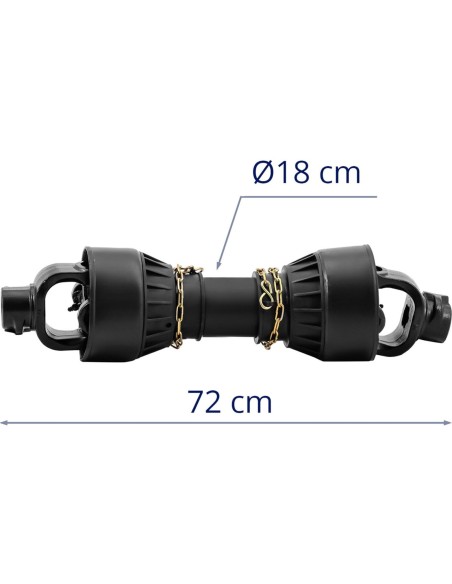 Kardaninis velenas šarnyrinis teleskopinis velenas 62-72 cm 1 3/8'' 6 dantys Kardaninis velenas šarnyrinis teleskopinis velenas 62-72 cm 1 3/8'' 6 dantys