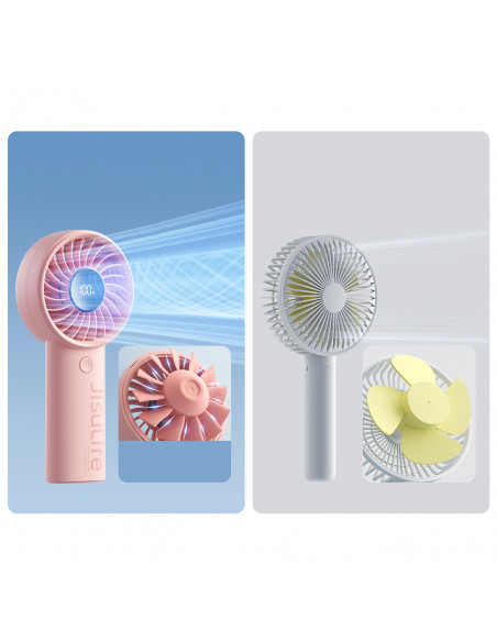 
Mini nešiojamas ventiliatorius USB-C 3600mAh - rožinis
