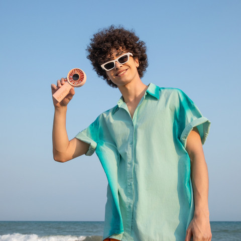 
Mini nešiojamas ventiliatorius USB-C 3600mAh - rožinis
