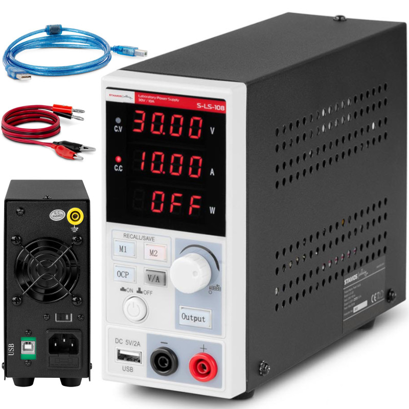 Laboratorinio aptarnavimo maitinimas 0-30 V 0-10 A 300 W LED USB