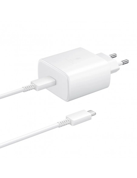 
„Samsung EP-TA845EWE“ 45 W sieninis įkroviklis su 1,8 m USB-C laidu – baltas
